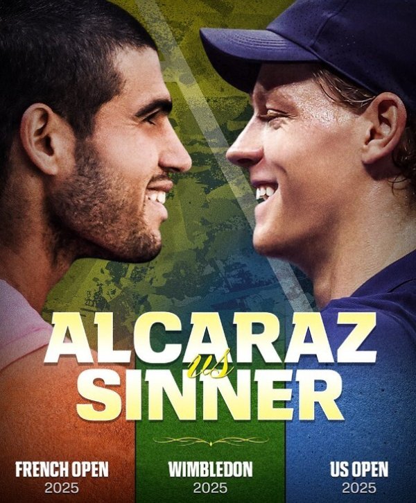 诚利和  怎么又是你! 辛纳阿卡连续三站大满贯会师, 携手创网坛纪录