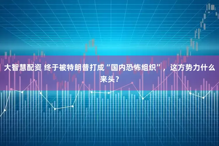 大智慧配资 终于被特朗普打成“国内恐怖组织”，这方势力什么来头？